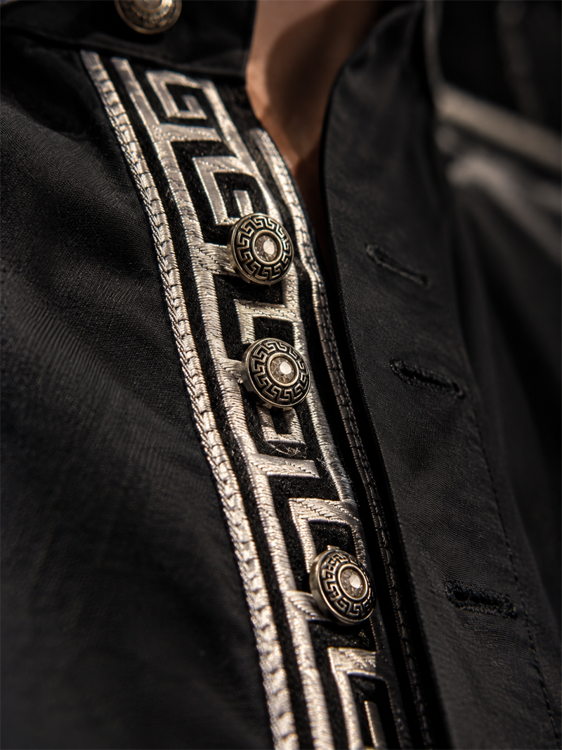 VERSACE 1980s Yaka Taş Detaylı Tasarım Gömlek