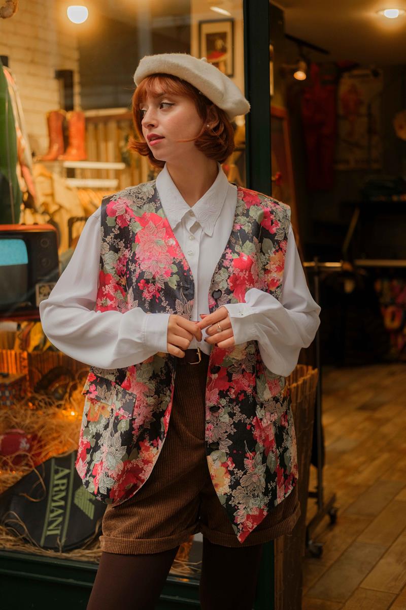 VİNTAGE 80LER RENKLİ YELEK 