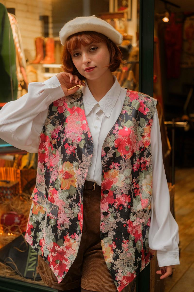 VİNTAGE 80LER RENKLİ YELEK 