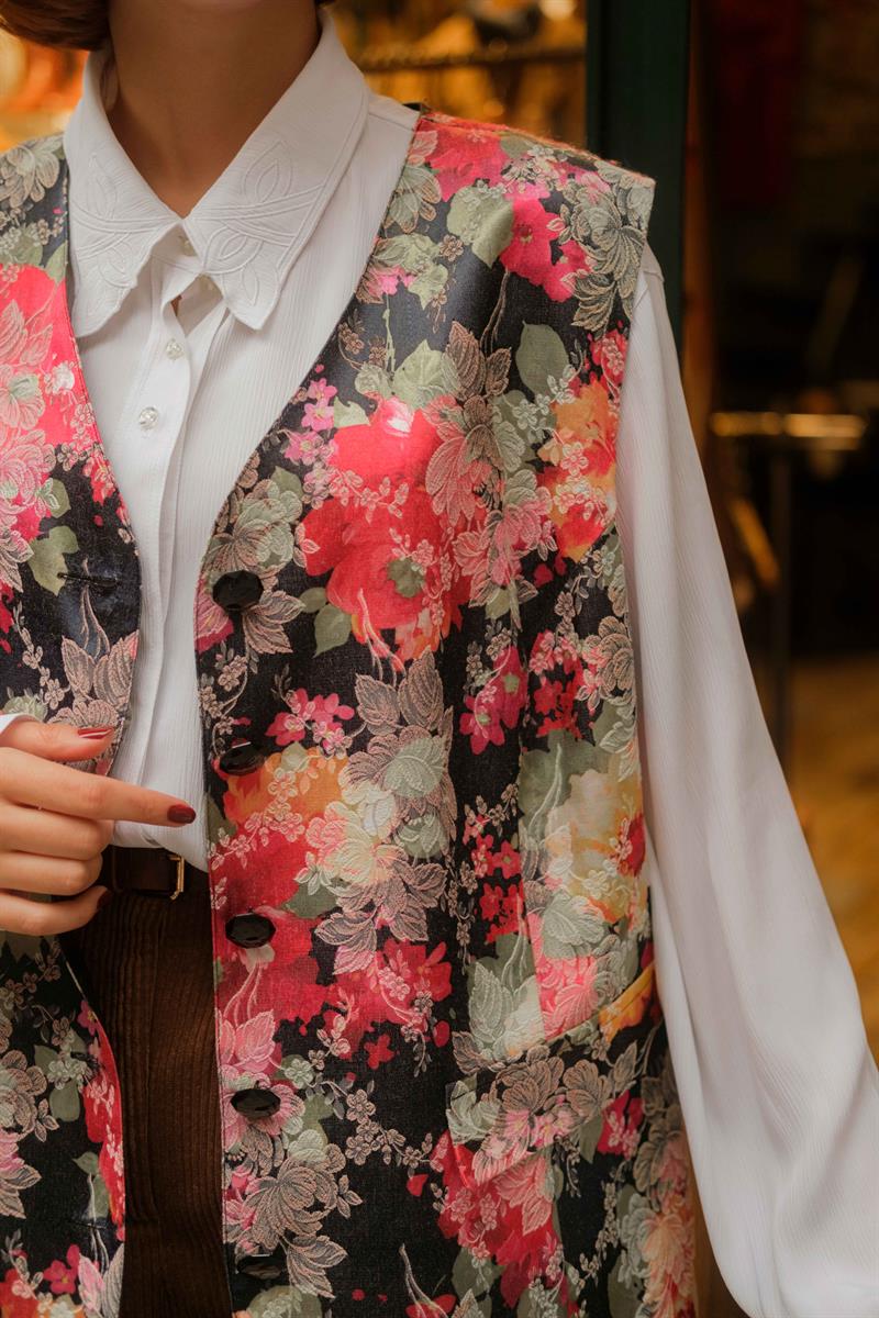 VİNTAGE 80LER RENKLİ YELEK 