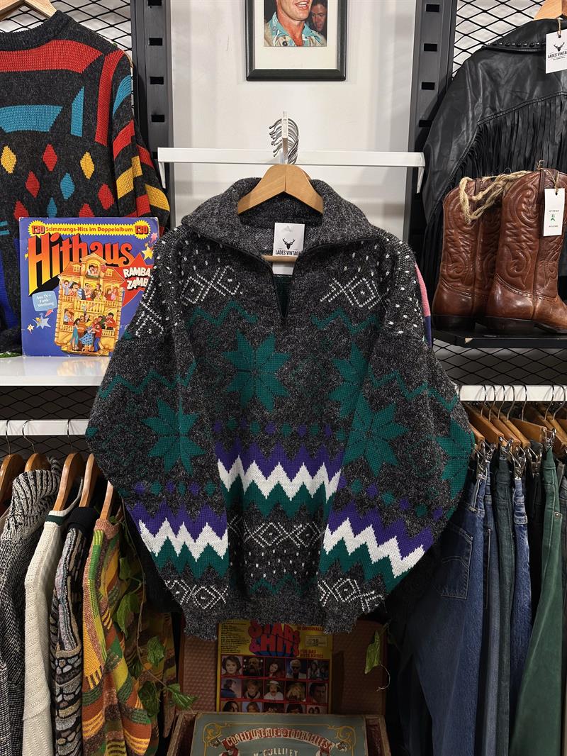 Vintage 90s Yün Unisex Boğazlı Kazak