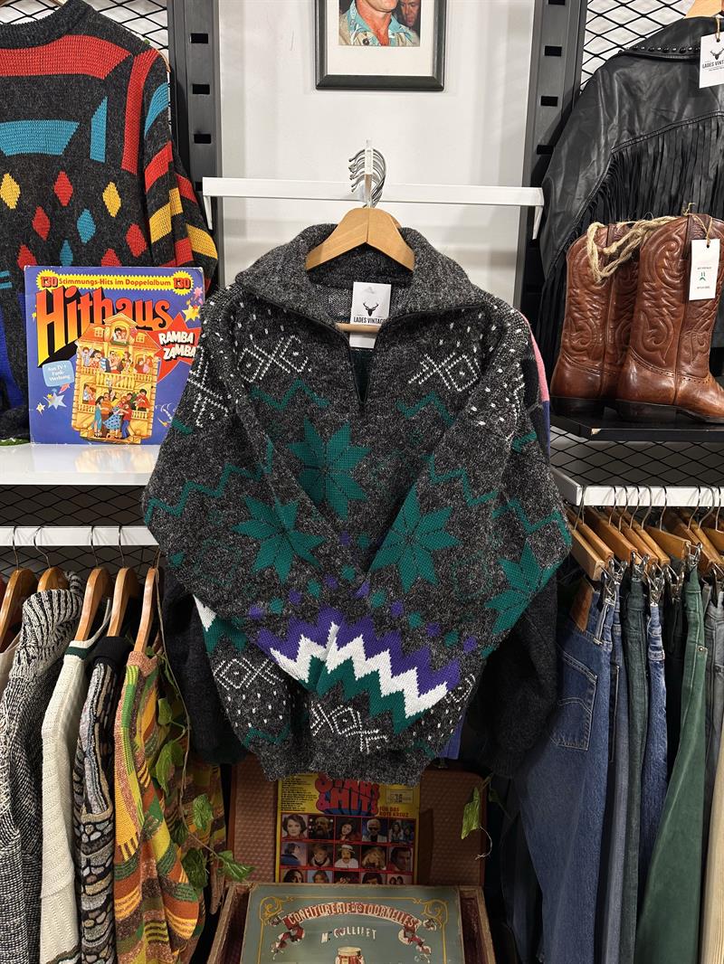 Vintage 90s Yün Unisex Boğazlı Kazak