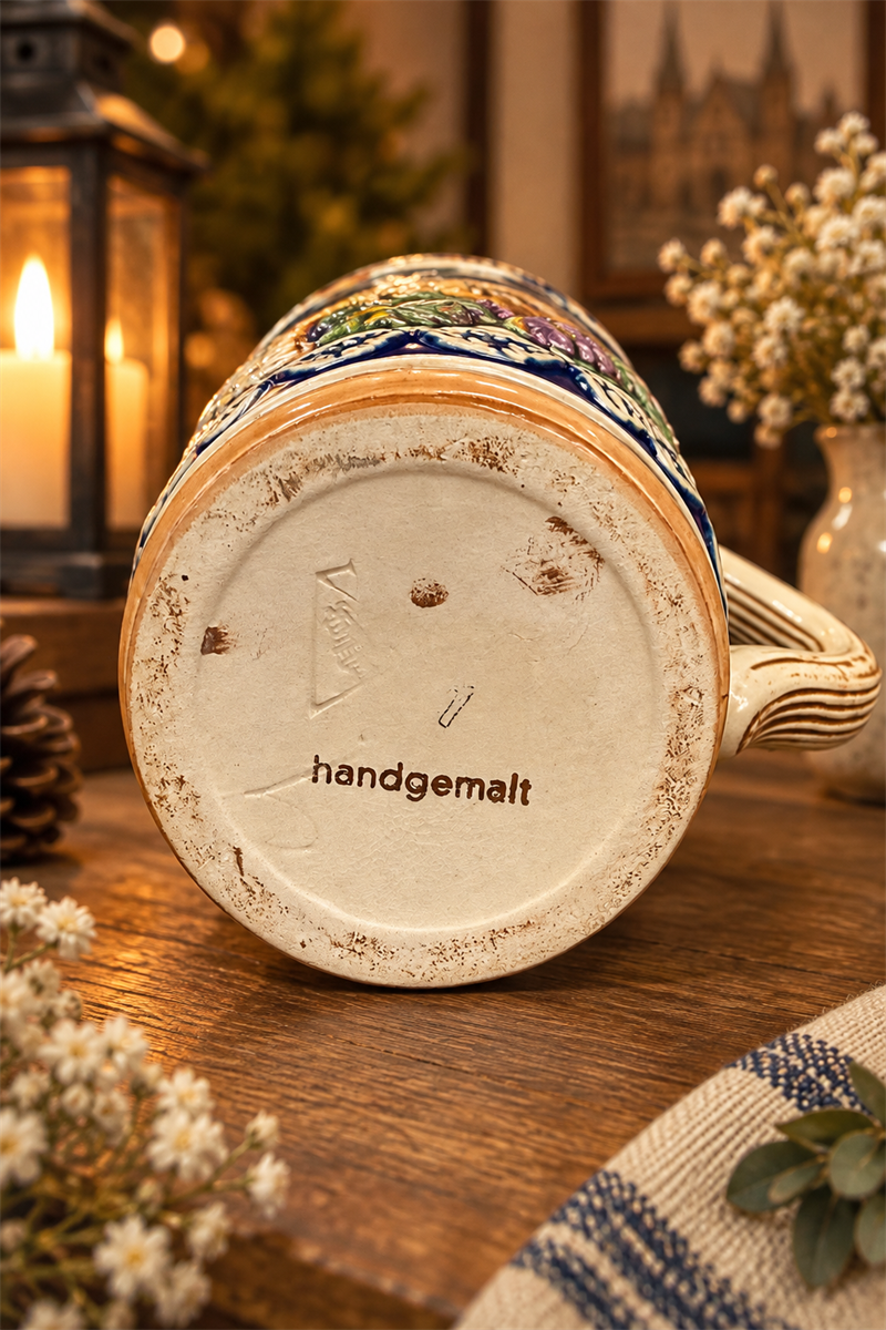 Vintage Alman Seramik Bira Kupası – Dollendorf / Eifel
