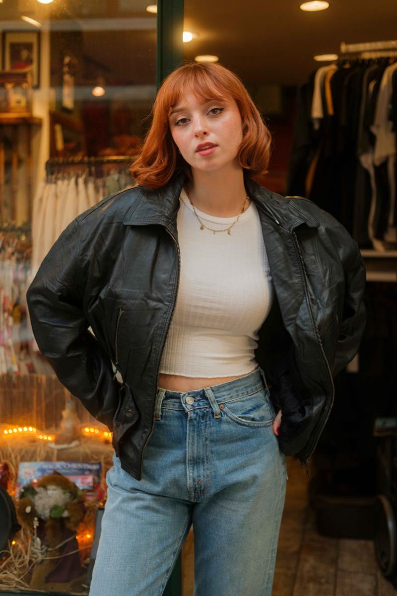 Vintage American Biker Deri Ceket