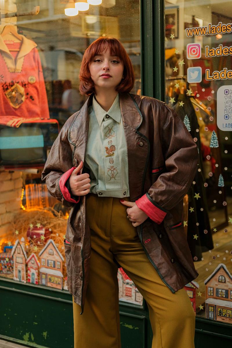 Vintage Austria Bavyera Unisex Deri Ceket
