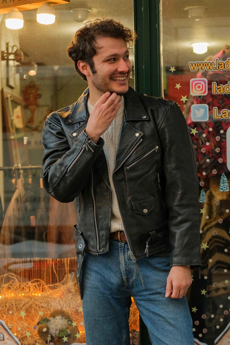 VİNTAGE BIKER DERİ CEKET