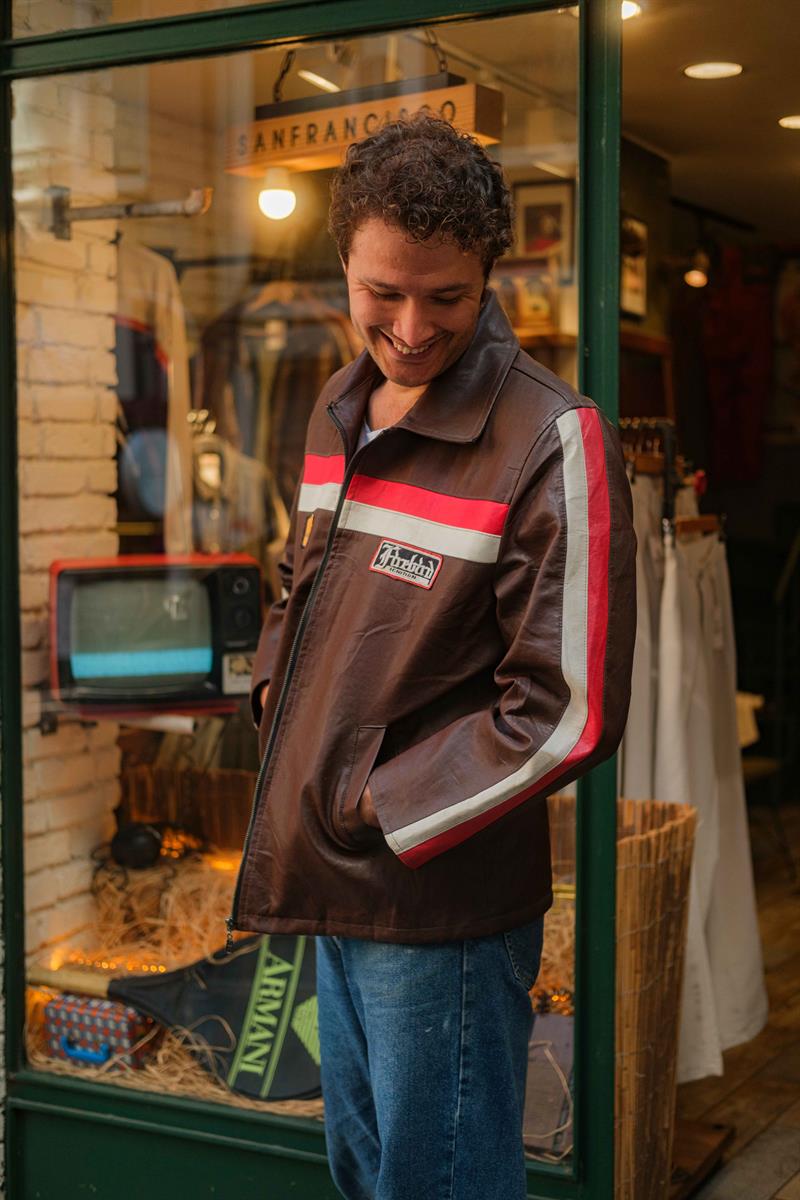 Vintage Biker Vegan Deri Ceket