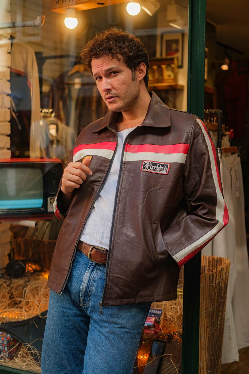 Vintage Biker Vegan Deri Ceket