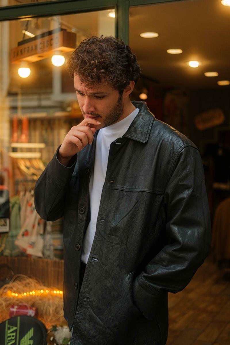 VINTAGE BLAZER MODEL DERİ CEKET