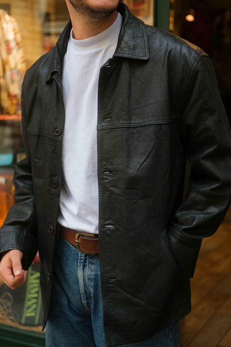 VINTAGE BLAZER MODEL DERİ CEKET