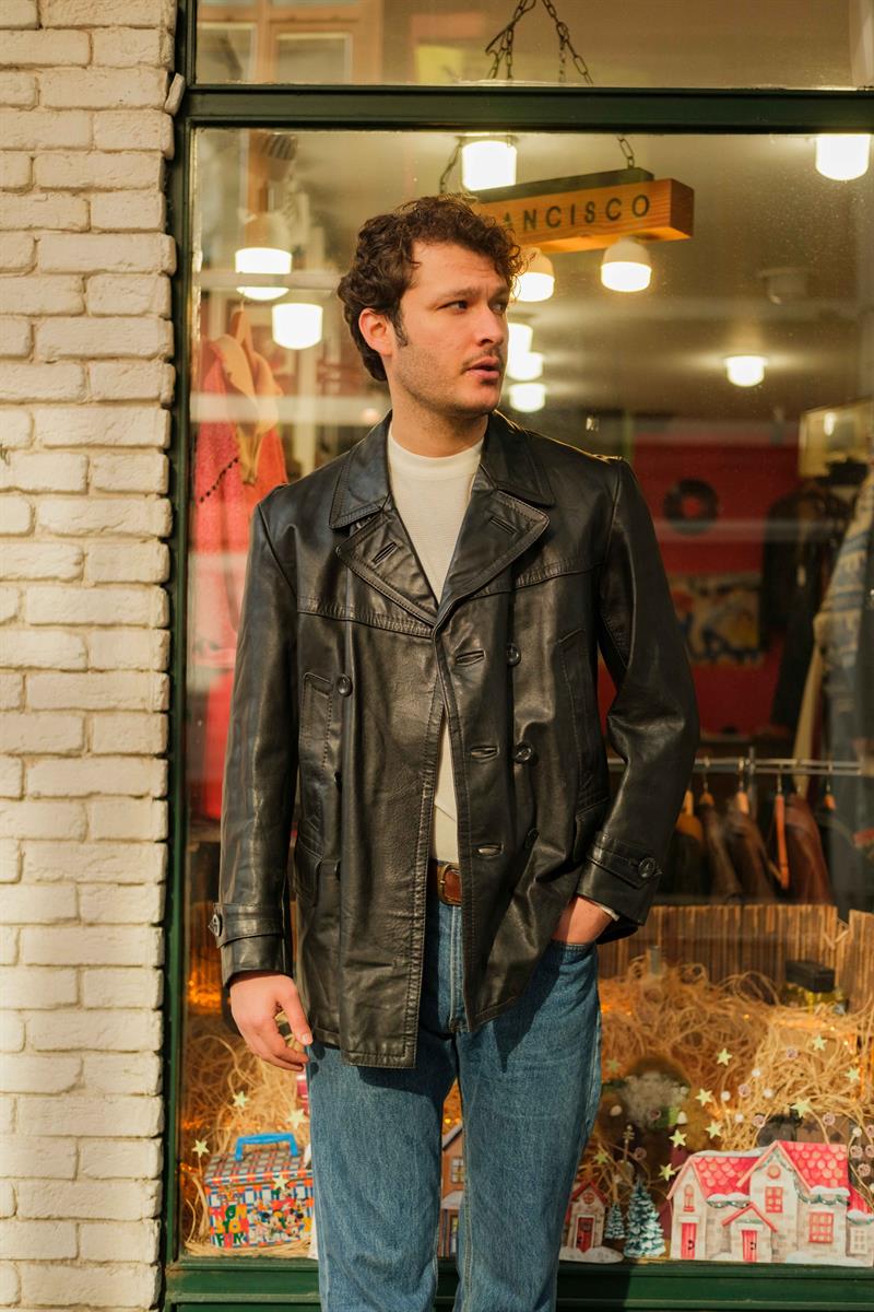 Vintage Blazer Model Unisex Deri Ceket