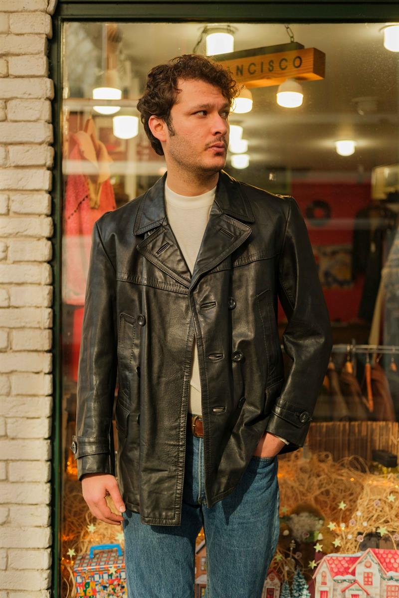 Vintage Blazer Model Unisex Deri Ceket