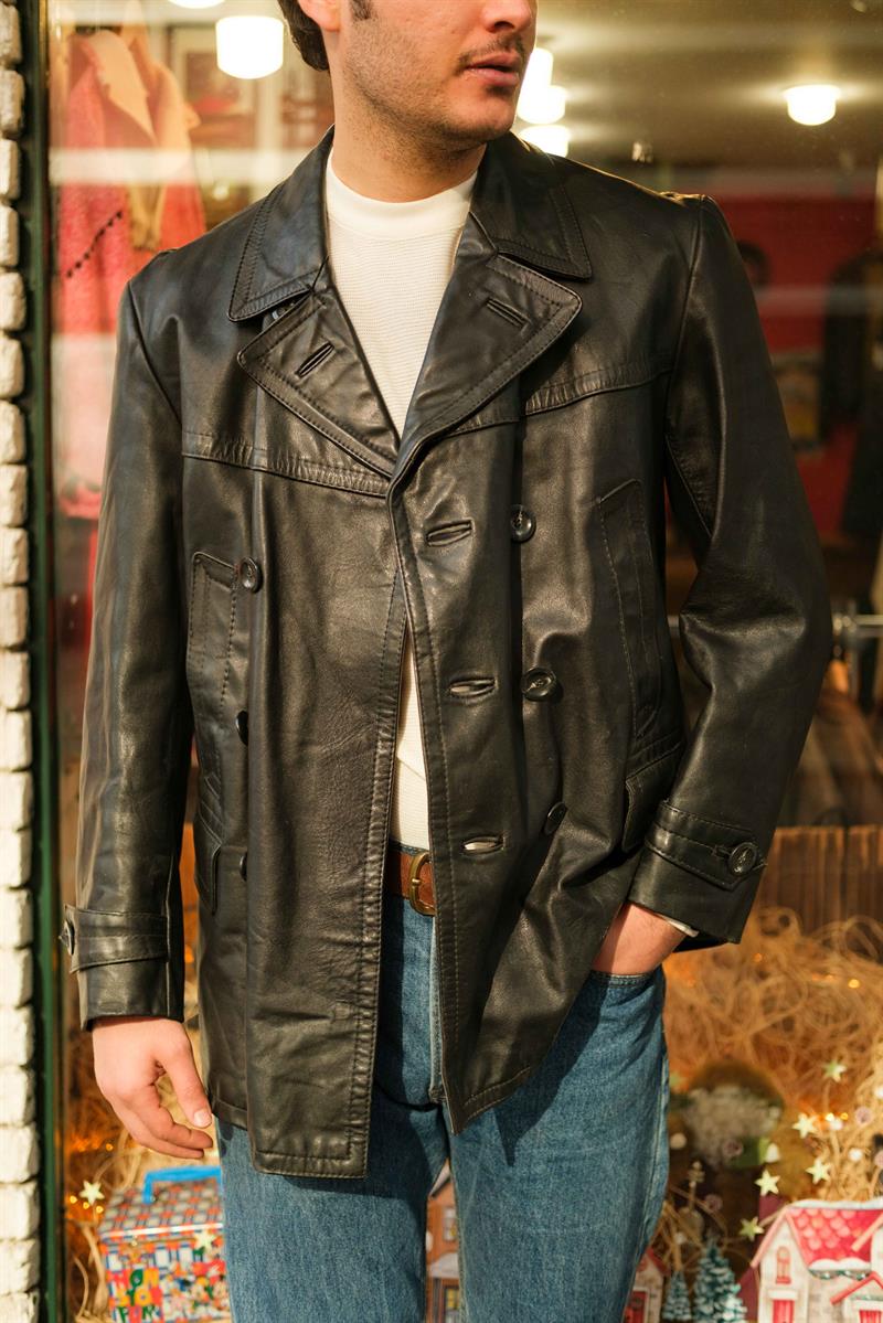 Vintage Blazer Model Unisex Deri Ceket