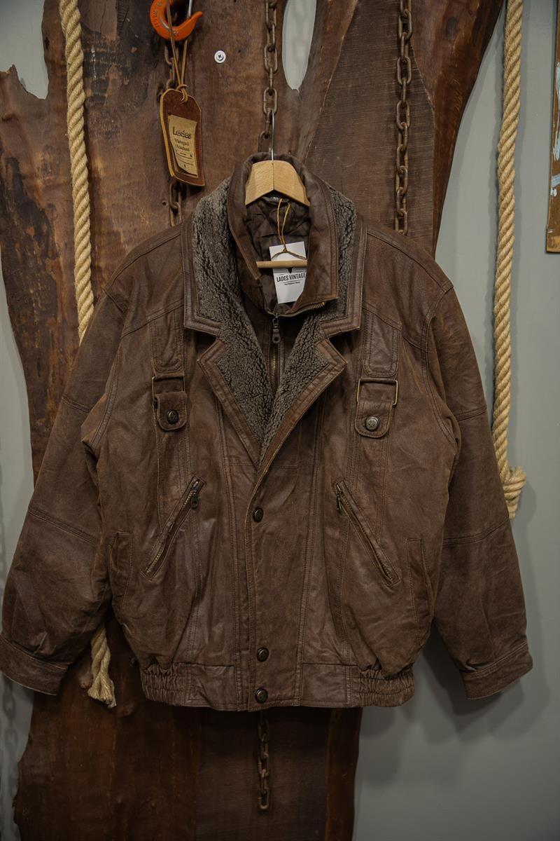 VİNTAGE BOMBER DERİ CEKET