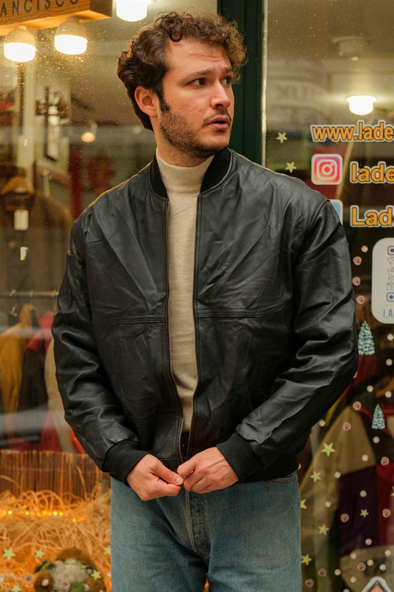VİNTAGE BOMBER DERİ CEKET