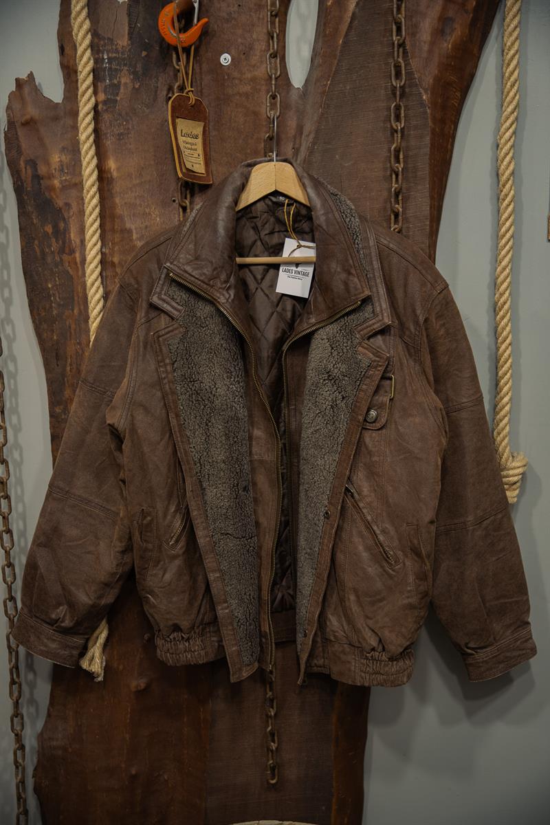 VİNTAGE BOMBER DERİ CEKET