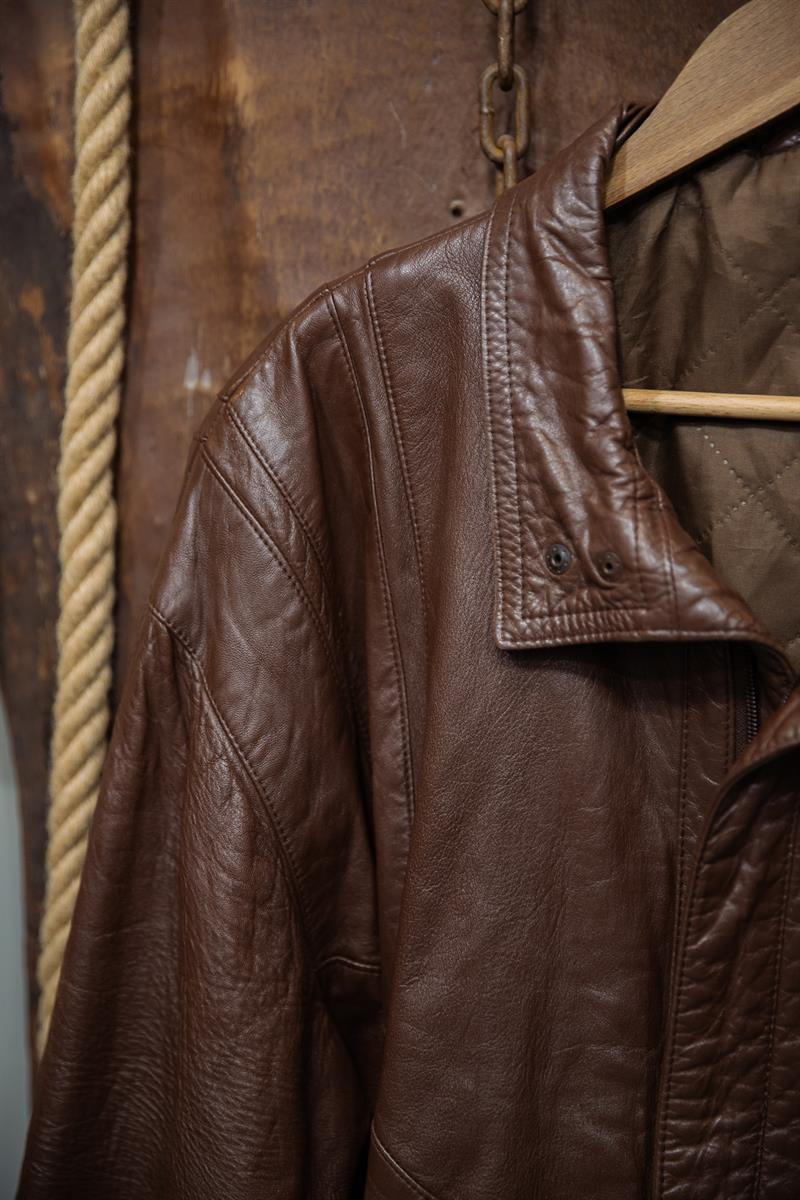 Vintage Bomber Unisex Deri Ceket