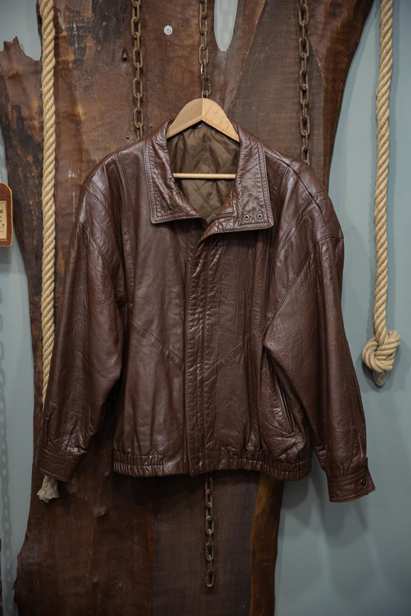 Vintage Bomber Unisex Deri Ceket