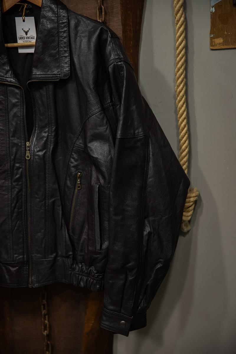 VİNTAGE BOMBER UNİSEX DERİ CEKET