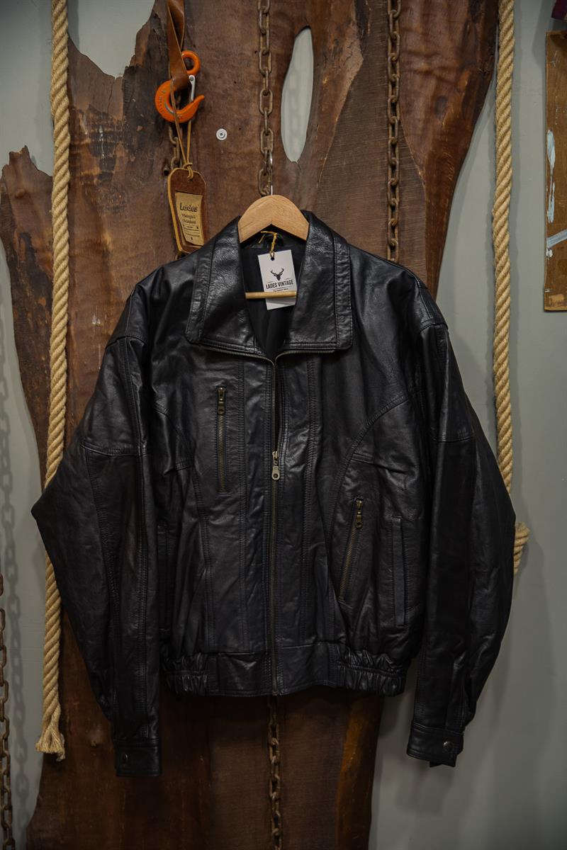 VİNTAGE BOMBER UNİSEX DERİ CEKET