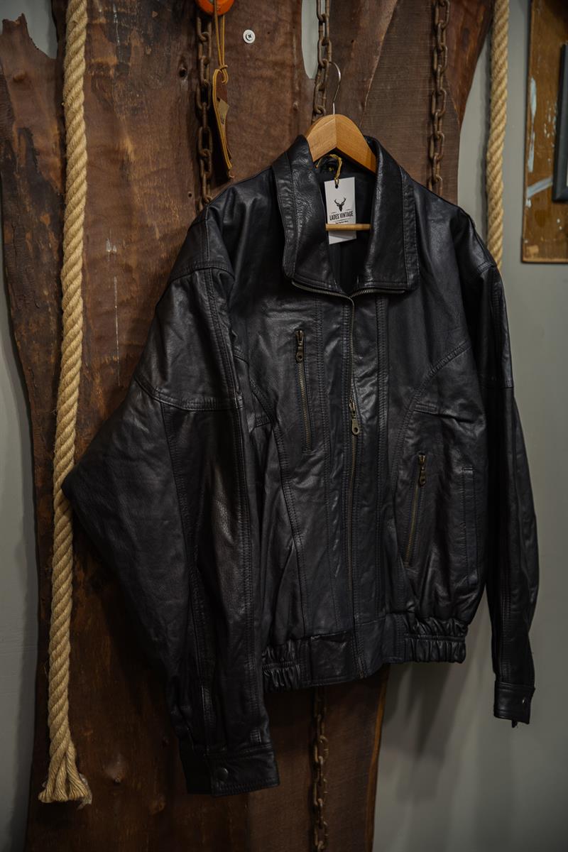 VİNTAGE BOMBER UNİSEX DERİ CEKET