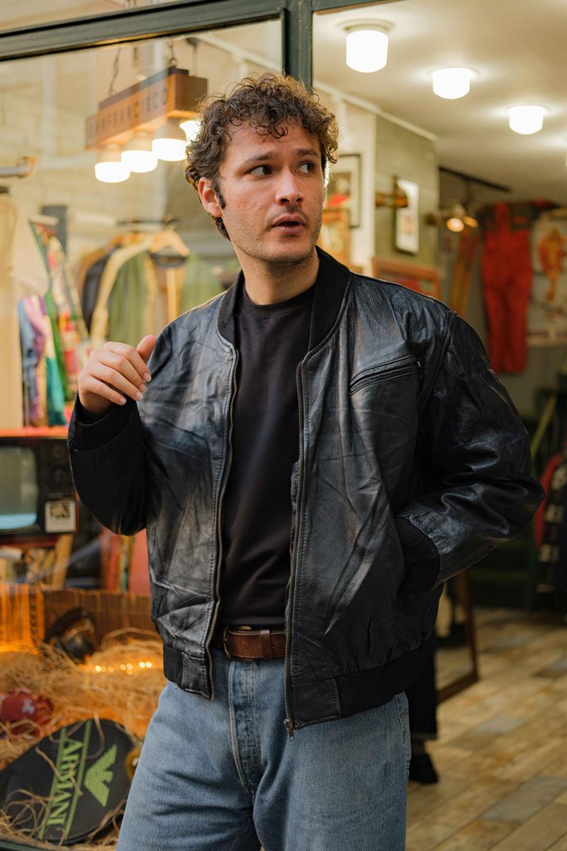 Vintage Bomber Unisex Deri Ceket