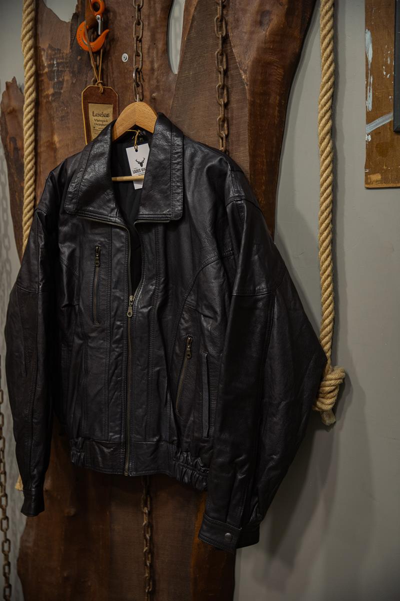 VİNTAGE BOMBER UNİSEX DERİ CEKET