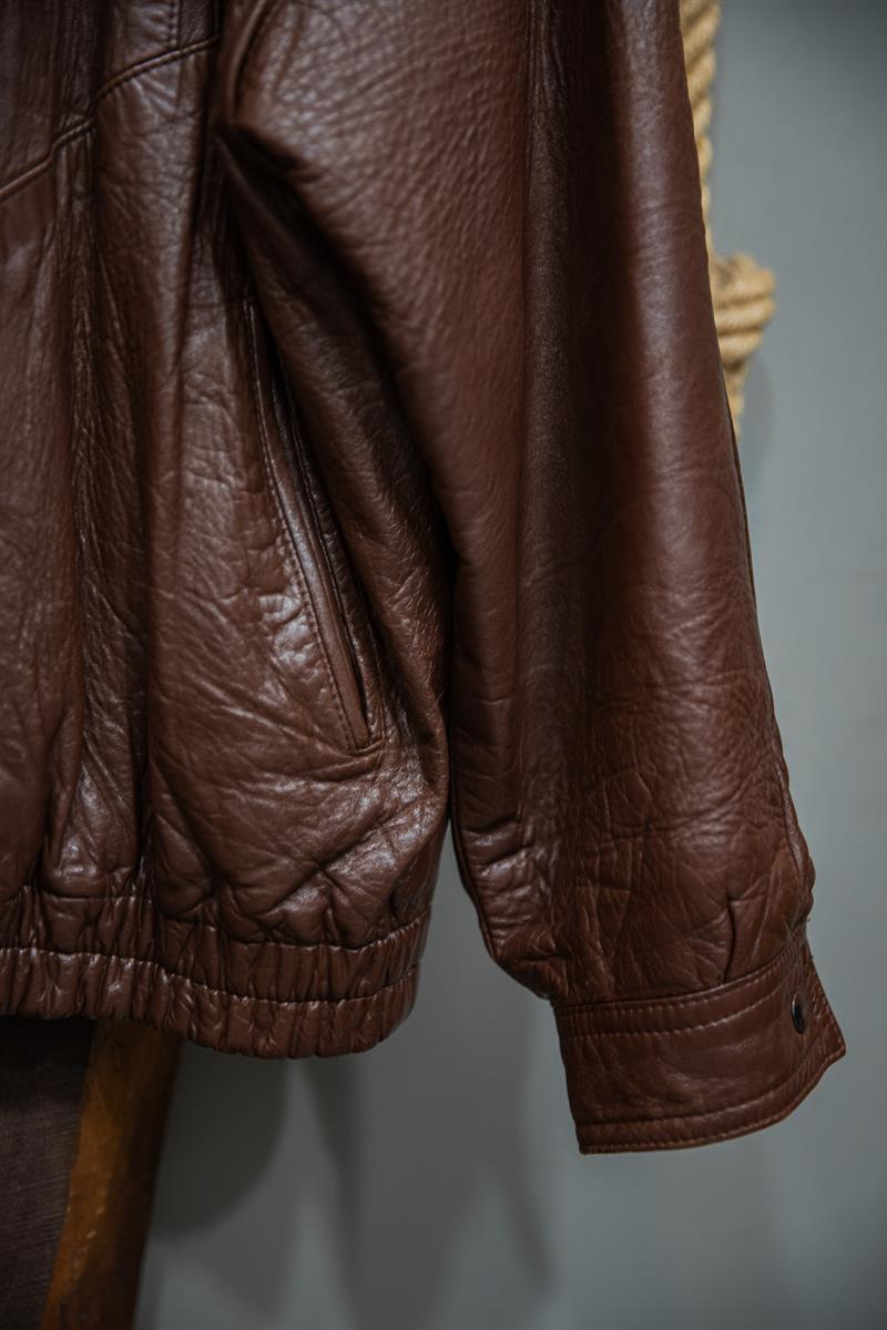 Vintage Bomber Unisex Deri Ceket