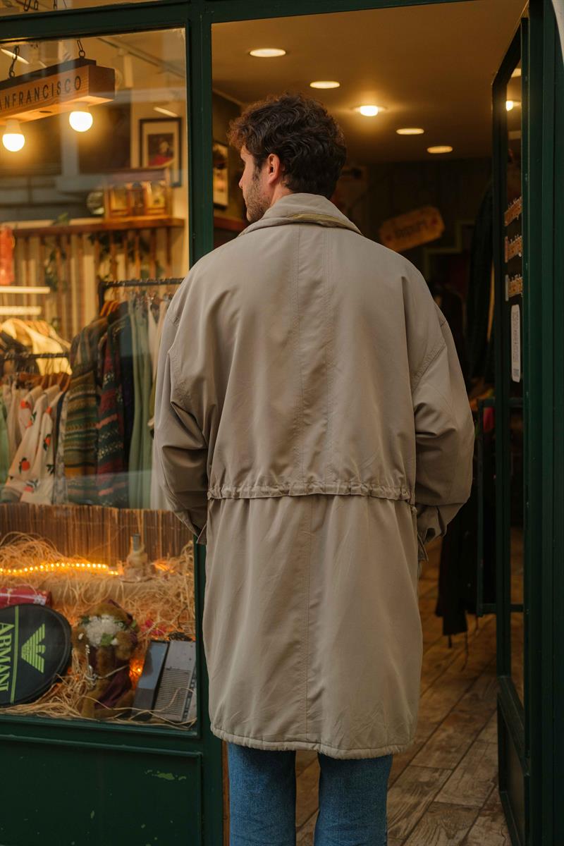 Vintage Bugatti Unisex Salaş Trençkot