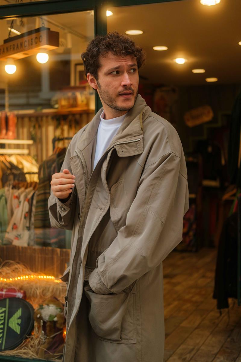 Vintage Bugatti Unisex Salaş Trençkot