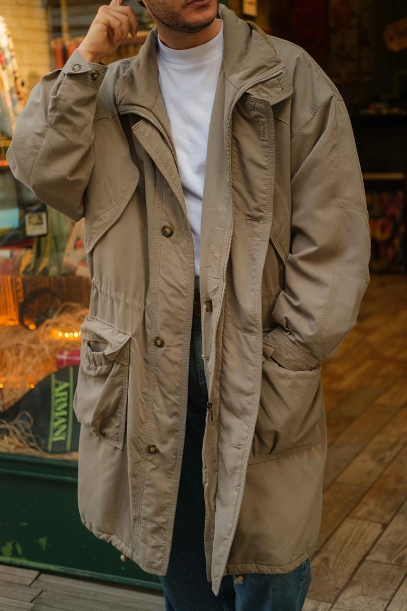 Vintage Bugatti Unisex Salaş Trençkot