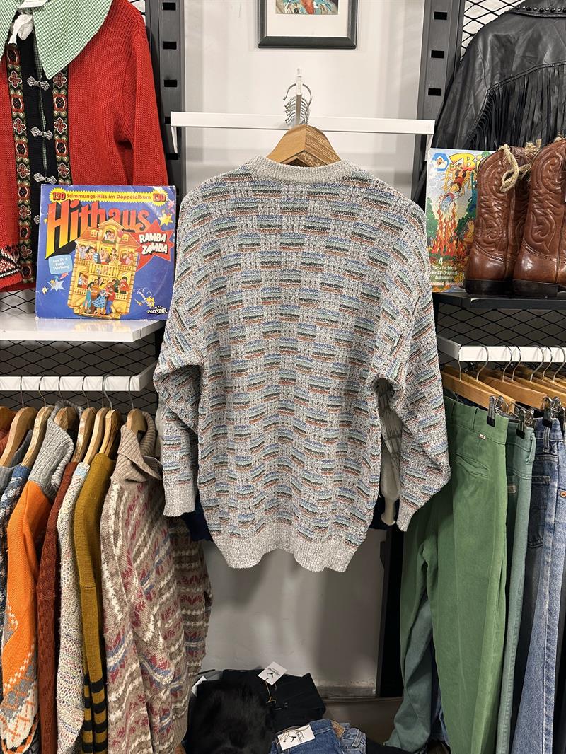 Vintage Dökümlü Unisex Kazak