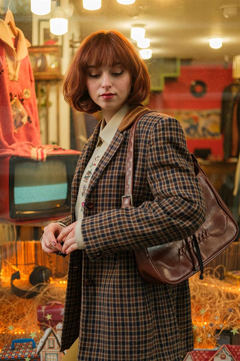 Vintage Ekose Kahve Wool Jacket