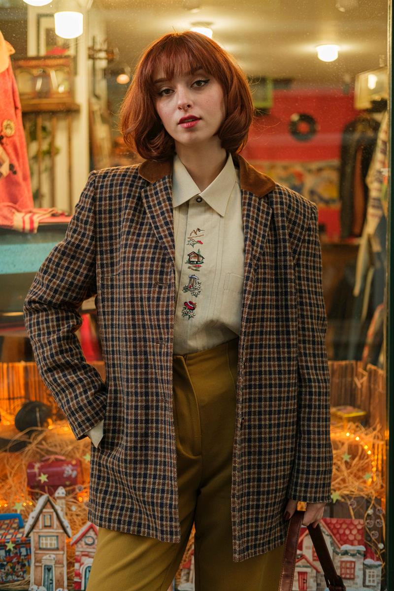 Vintage Ekose Kahve Wool Jacket