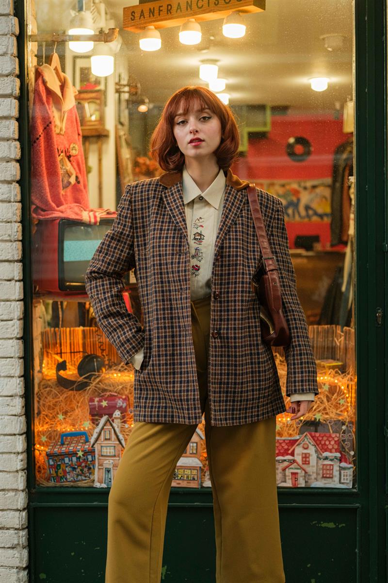 Vintage Ekose Kahve Wool Jacket