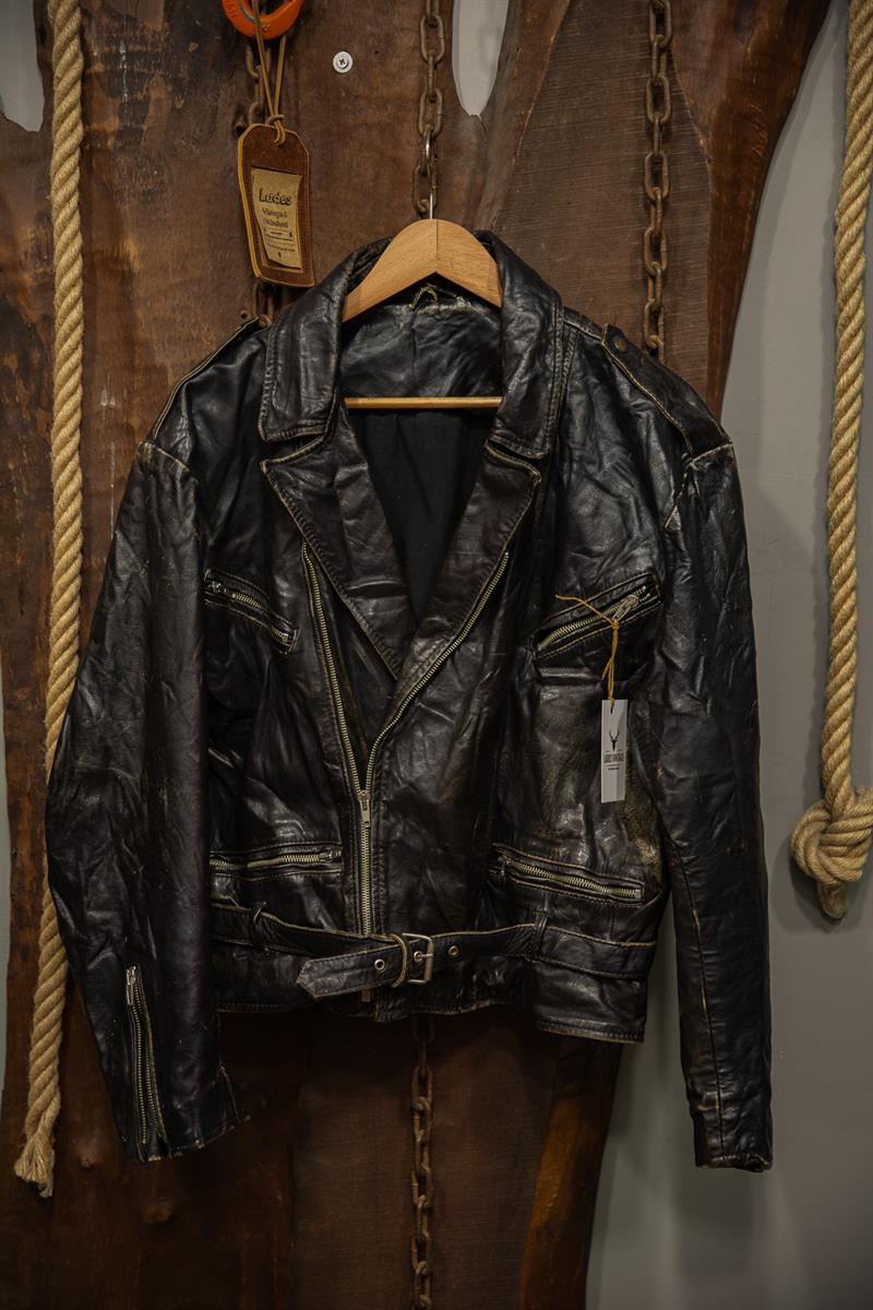 VİNTAGE ESKİTME BIKER CEKET