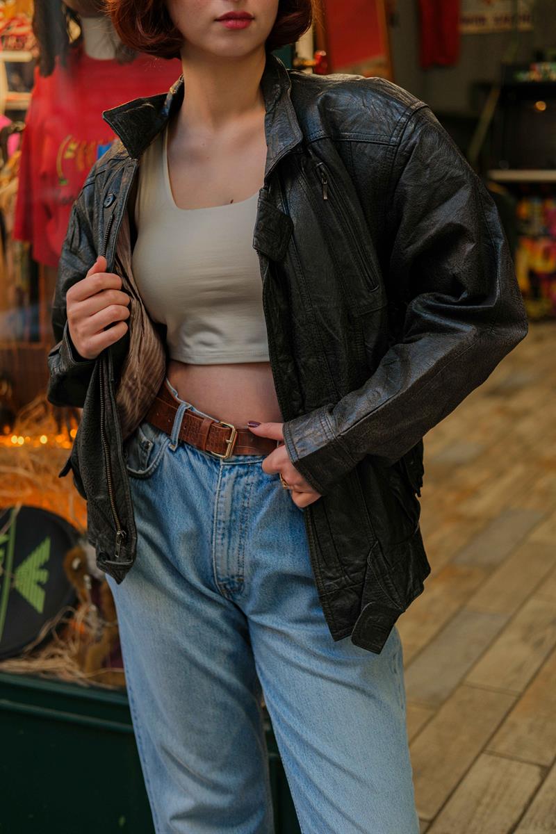 VİNTAGE ESKİTME MODEL UNİSEX CEKET