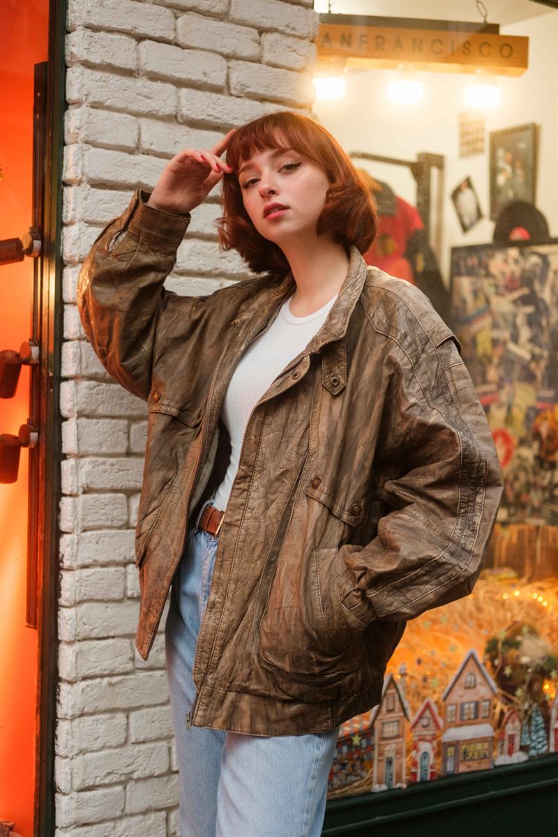 VİNTAGE ESKİTME MODEL UNİSEX CEKET