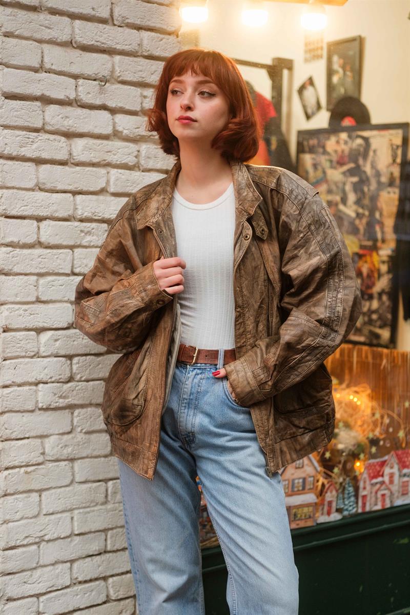 VİNTAGE ESKİTME MODEL UNİSEX CEKET