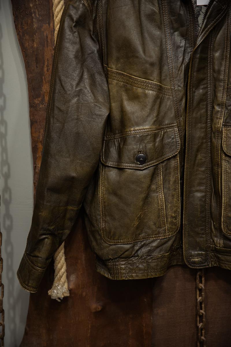 Vintage Eskitme Unisex Deri Ceket