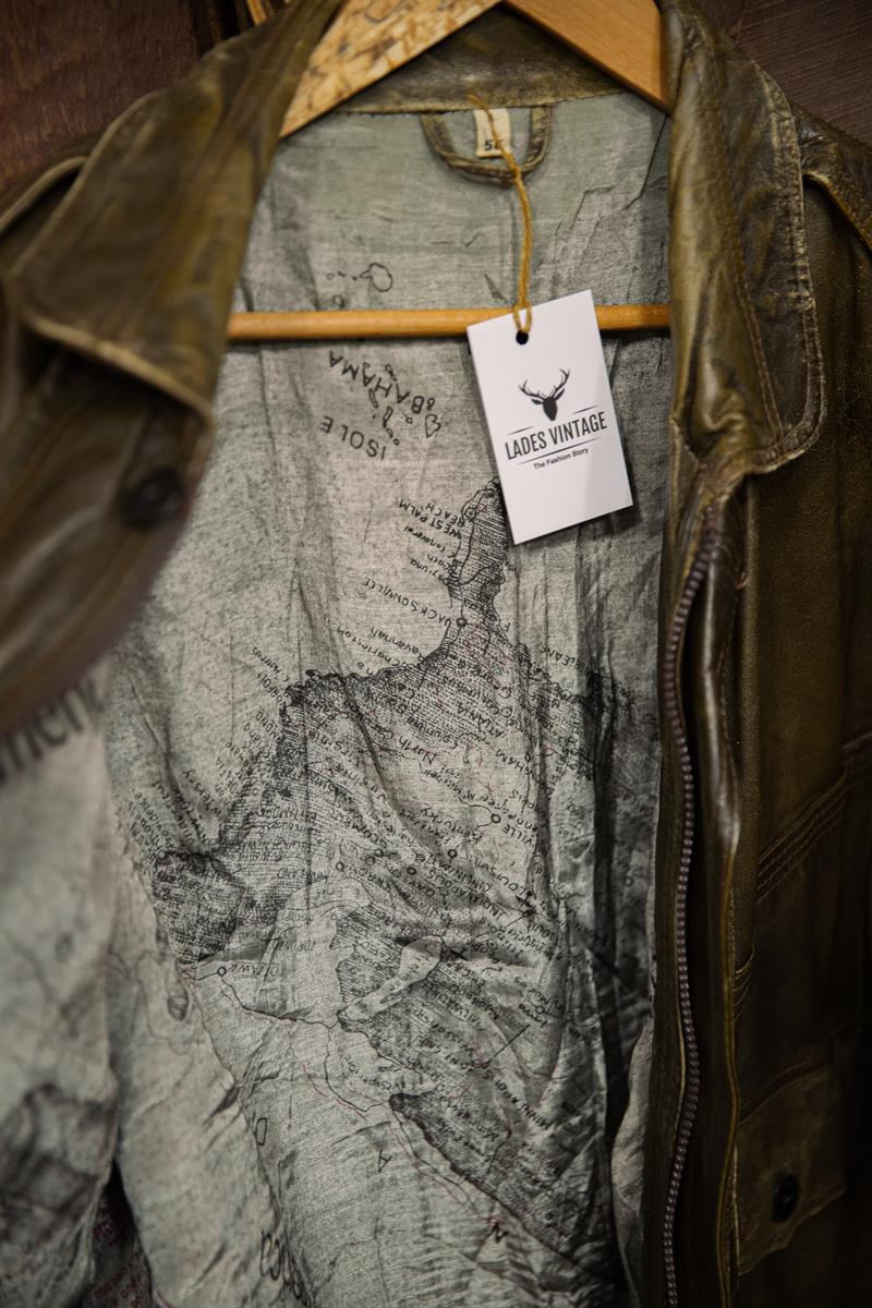 Vintage Eskitme Unisex Deri Ceket