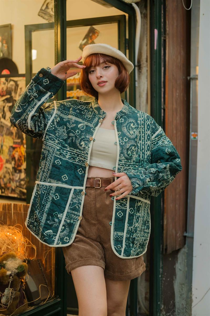 Vintage Etnik Çift Taraflı Unisex Ceket