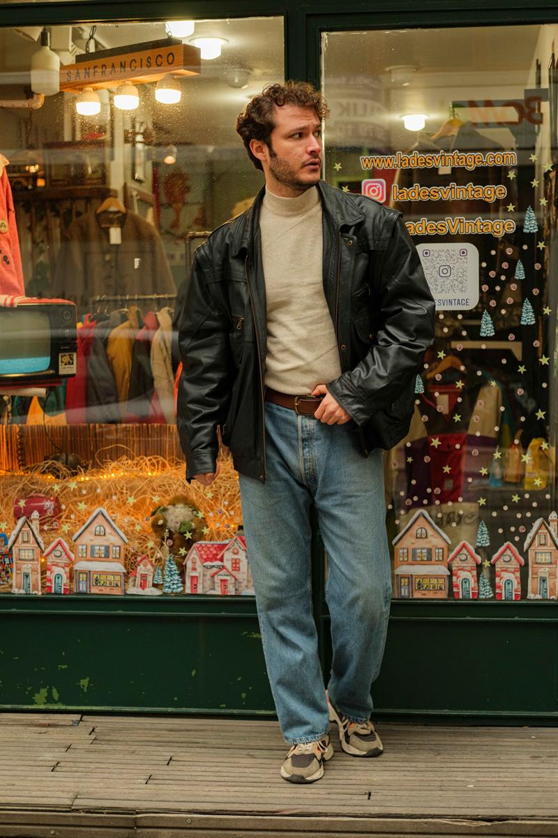 Vintage Forester Yelek Model Bomber Unisex Deri Ceket