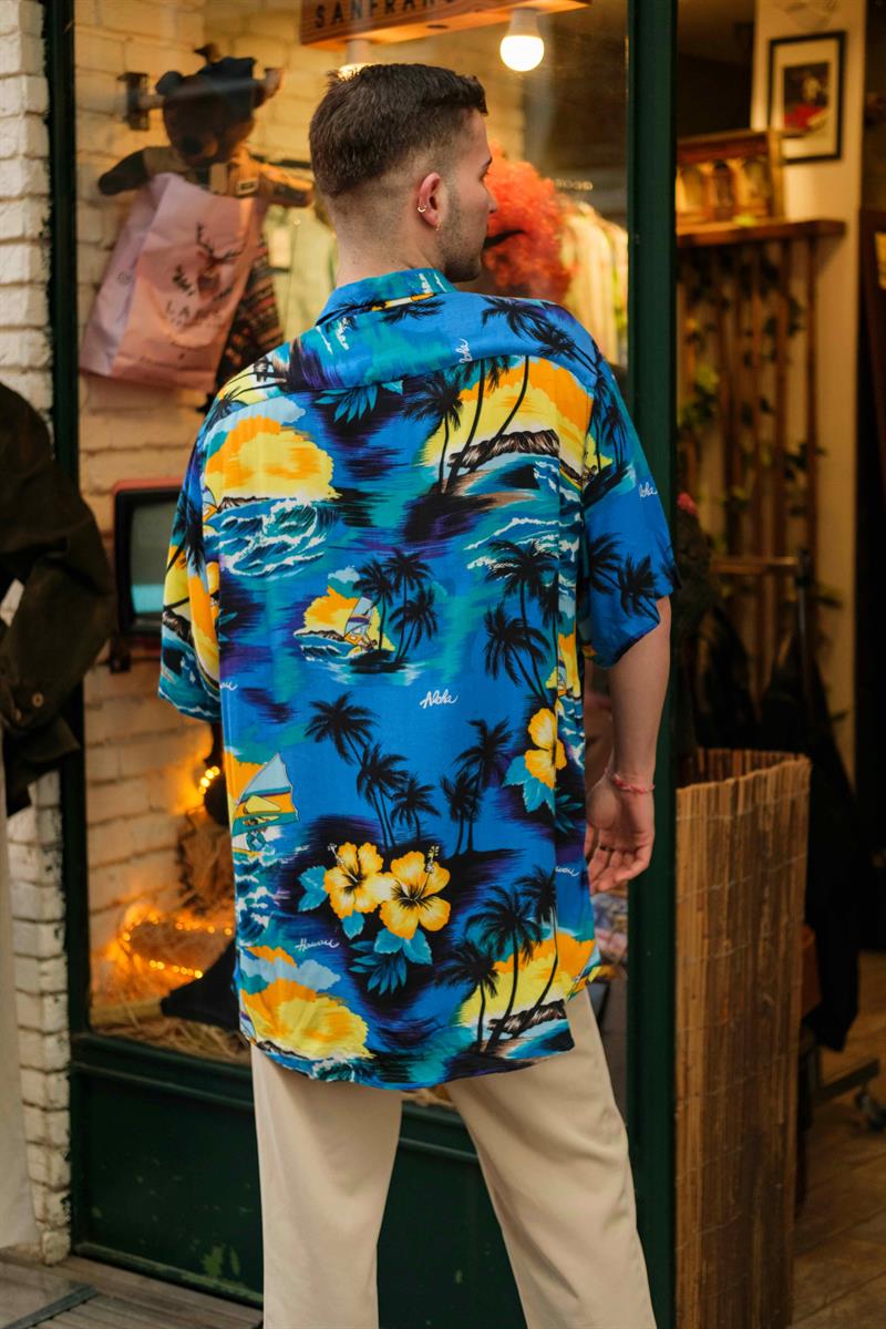 Vintage Hawaii Casual Unisex Gömlek