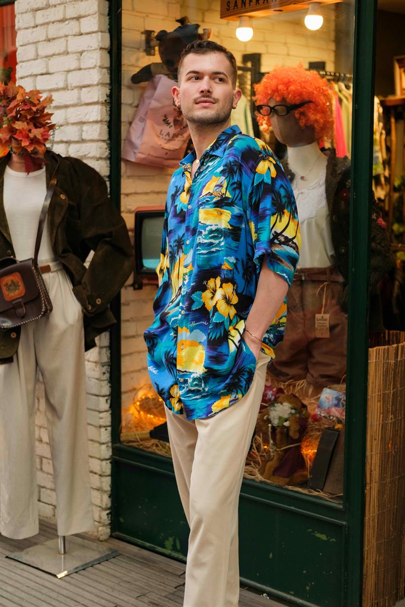 Vintage Hawaii Casual Unisex Gömlek