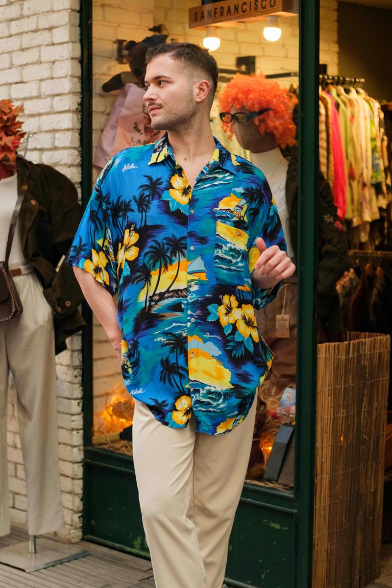 Vintage Hawaii Casual Unisex Gömlek