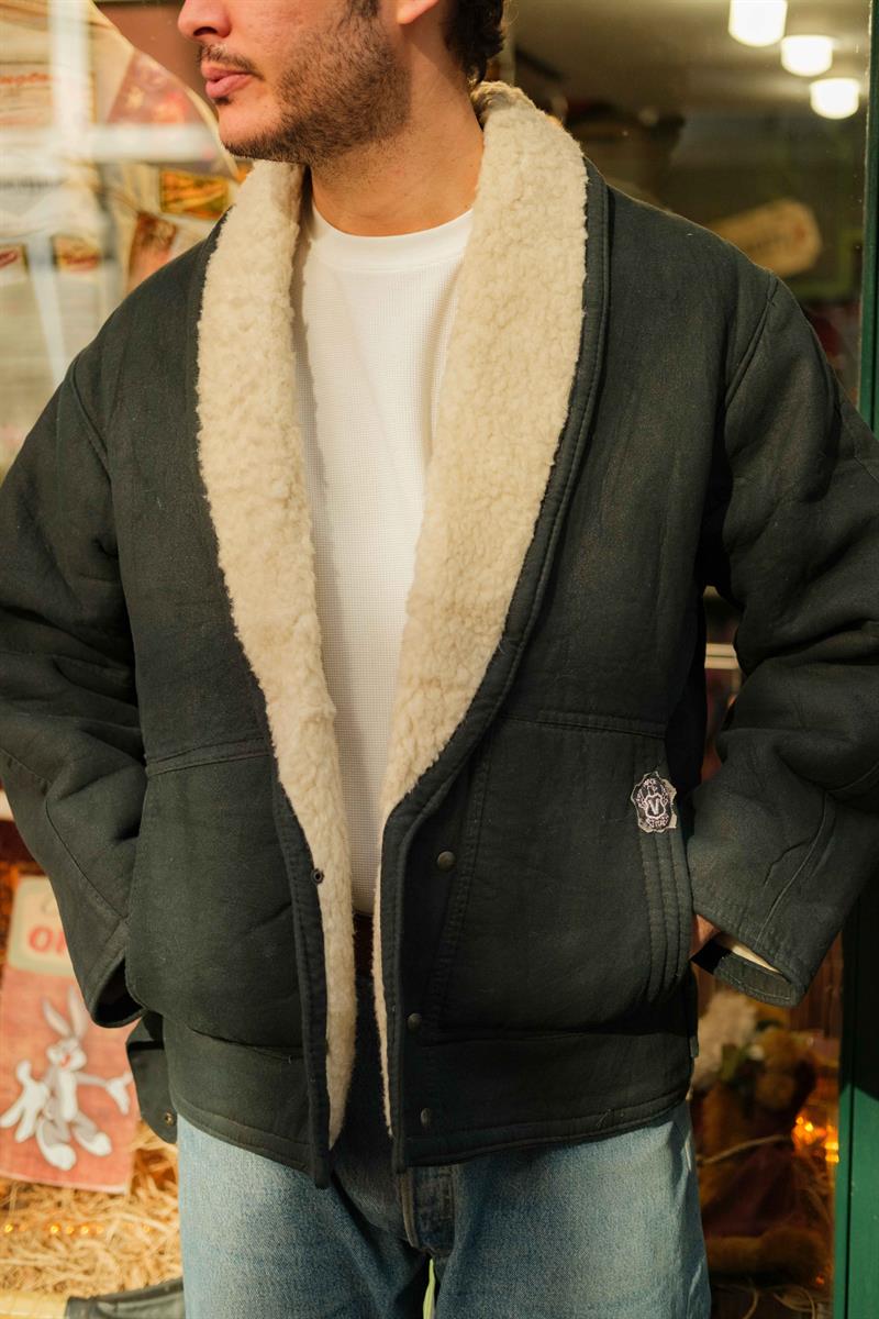 Vintage İçi Kürklü Unisex Mont