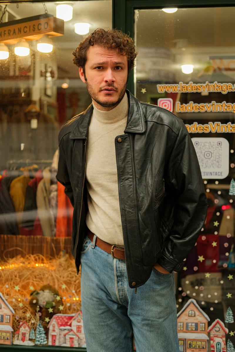 Vintage İtalian Models Bomber Unisex Deri Ceket