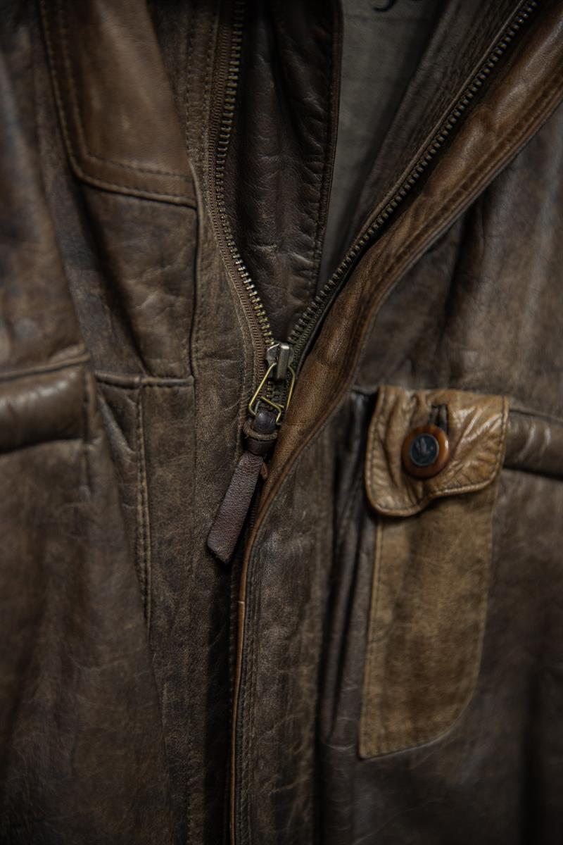Vintage Italian Unisex Bomber Deri Ceket