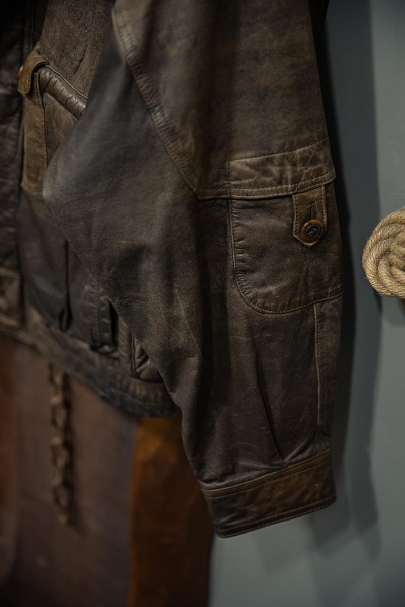 Vintage Italian Unisex Bomber Deri Ceket
